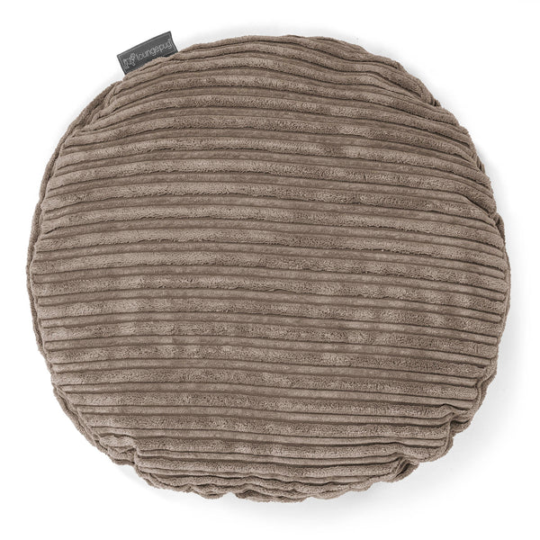 Fodera per Cuscino Rotondo 50cm - Velluto a Coste Grigio Tortora 01
