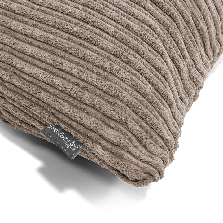 Fodera per Cuscino Rotondo 50cm - Velluto a Coste Grigio Tortora 02