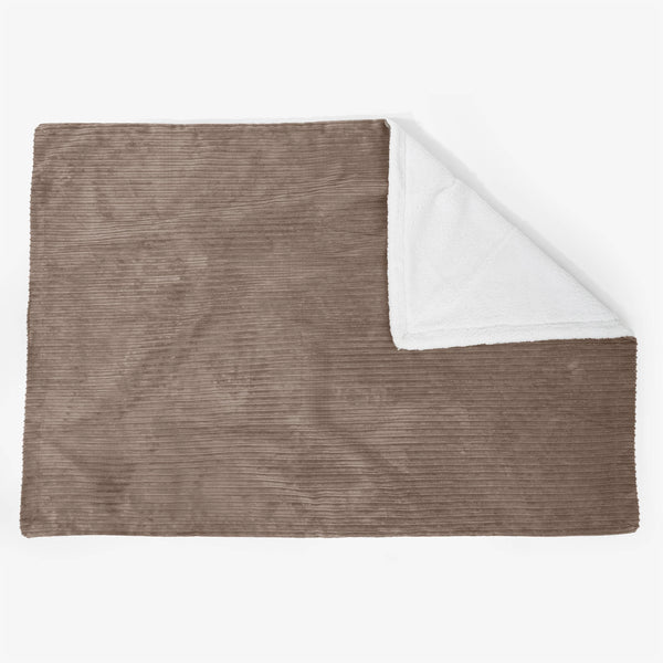 Grande Plaid / Coperta Sherpa 140 x 200cm - Velluto a Coste Moca - 01