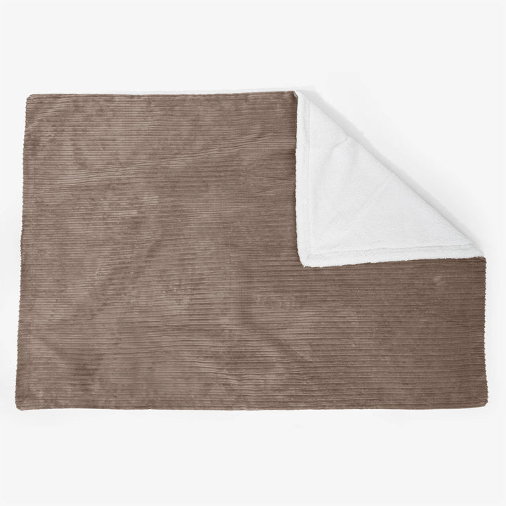 Grande Plaid / Coperta Sherpa 140 x 200cm - Velluto a Coste Moca - 02