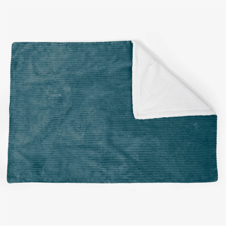 Grande Plaid / Coperta Sherpa 140 x 200cm - Velluto a Coste Tiglio - 02