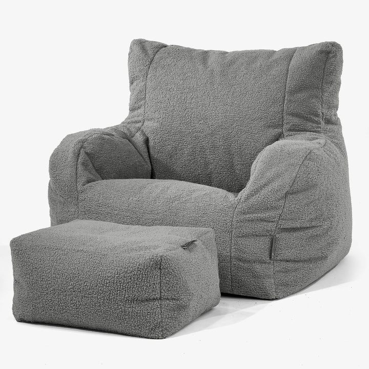 Josephine Poltrona Sacco,  Pouf - Bouclé Grigio 02