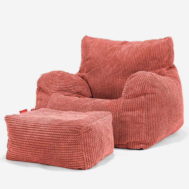 Josephine Poltrona Sacco, Pouf - Pompon Arancione Zucca 02