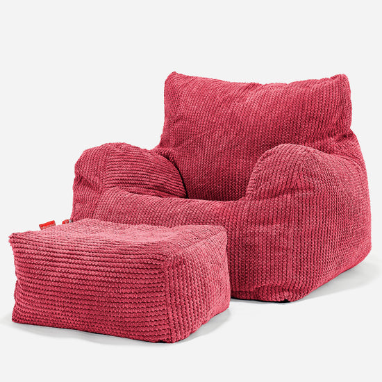 Josephine Poltrona Sacco, Pouf - Pompon Rosso pastello 02