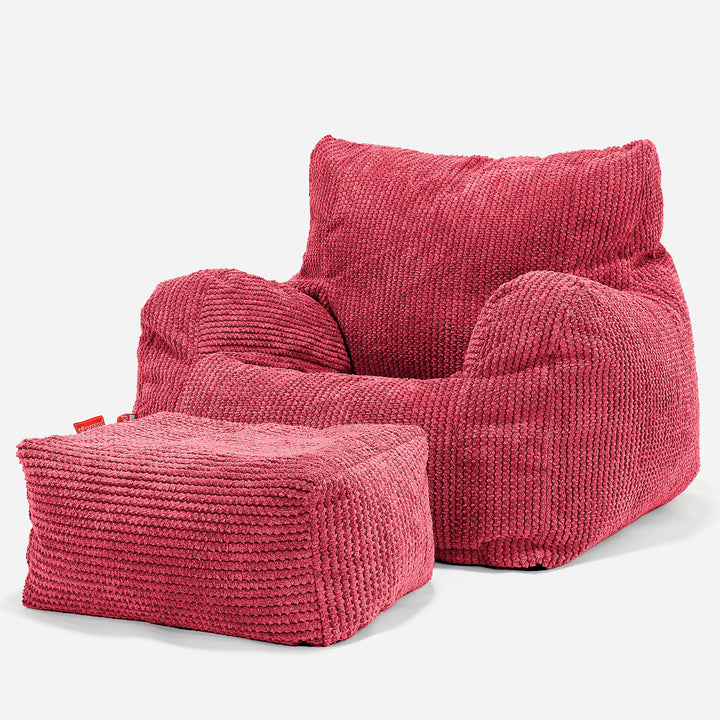 Josephine Poltrona Sacco, Pouf - Pompon Rosso pastello 02