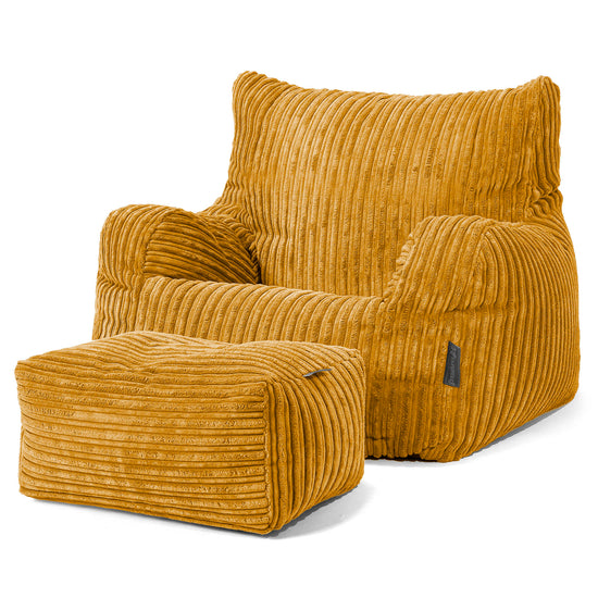 Josephine Poltrona Sacco, Pouf - Velluto a Coste Miele Dorato 02