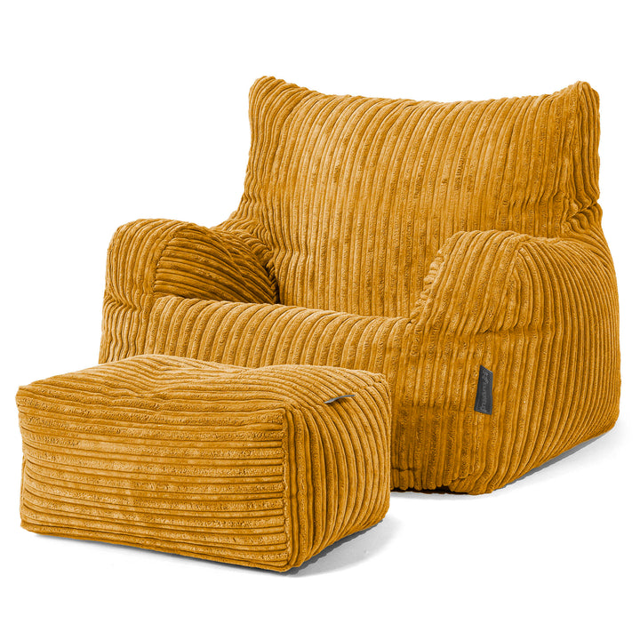 Josephine Poltrona Sacco, Pouf - Velluto a Coste Miele Dorato 02