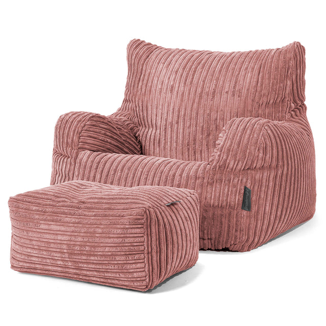 Josephine Poltrona Sacco, Pouf - Velluto a Coste Pesca 02