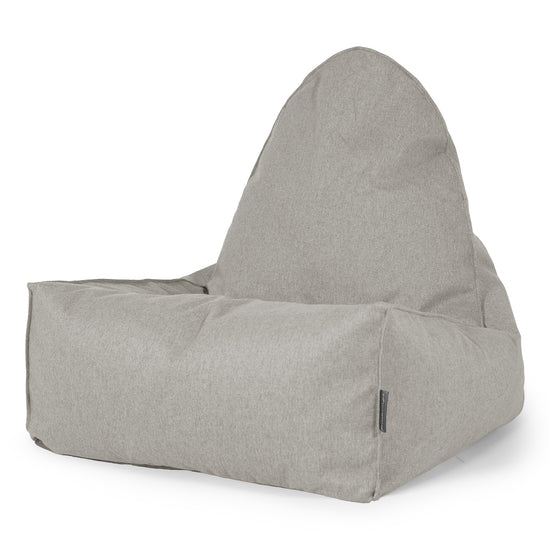 Poltrona a Sacco Scandi Lounger - Tessuto in Lana Interalli Argento 01