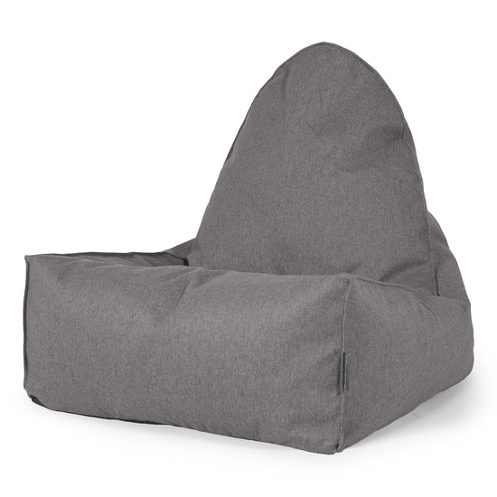 Poltrona a Sacco Scandi Lounger - Tessuto in Lana Interalli Grigio 01