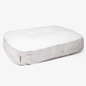 Lettino per Cani Sloucher Grande - Eco-pelliccia di Coniglio Grigio Chiaro