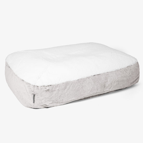 Lettino per Cani Sloucher Grande - Eco-pelliccia di Coniglio Grigio Chiaro 01