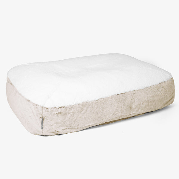 Lettino per Cani Sloucher Grande - Eco-pelliccia di Coniglio Marrone dorato 01