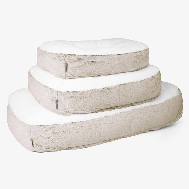 Lettino per Cani Sloucher Grande - Eco-pelliccia di Coniglio Marrone dorato 02