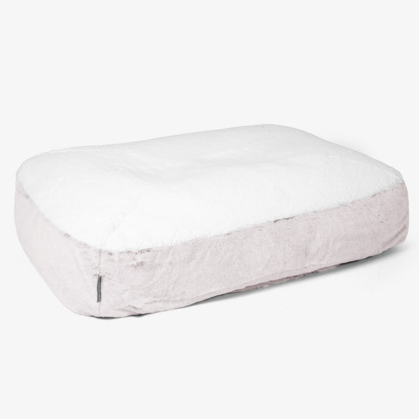 Lettino per Cani Sloucher Grande - Eco-pelliccia di Coniglio Rosa Antico 01
