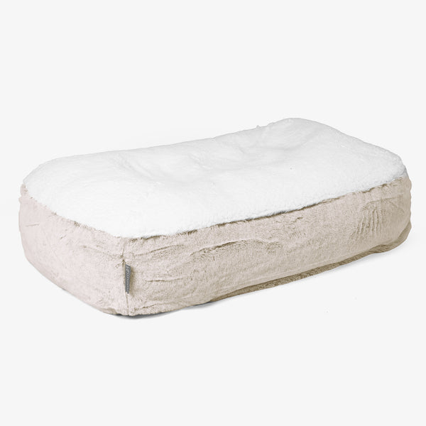 Lettino per Cani Sloucher Medio - Eco-pelliccia di Coniglio Marrone dorato 01