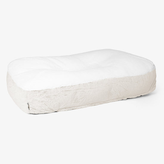 Lettino per Cani Sloucher XL - Eco-pelliccia di Coniglio Bianco 01