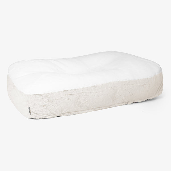 Lettino per Cani Sloucher XL - Eco-pelliccia di Coniglio Bianco 01