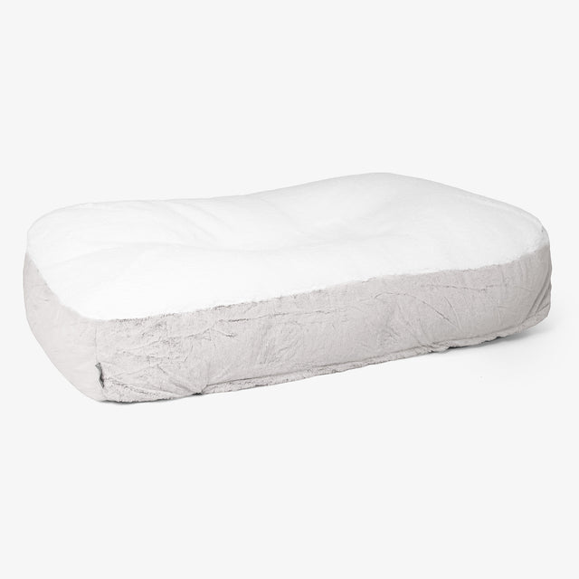 Lettino per Cani Sloucher XL - Eco-pelliccia di Coniglio Grigio Chiaro 01