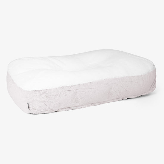 Lettino per Cani Sloucher XL - Eco-pelliccia di Coniglio Rosa Antico 01