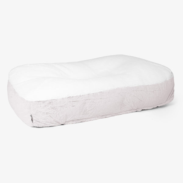 Lettino per Cani Sloucher XL - Eco-pelliccia di Coniglio Rosa Antico 01