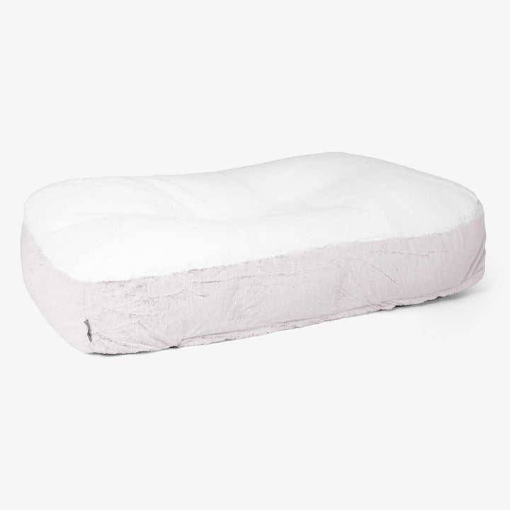 Lettino per Cani Sloucher XL - Eco-pelliccia di Coniglio Rosa Antico 01