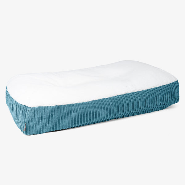 Lettino per Cani Sloucher XL - Sherpa & Velluto a Coste Egeo Blu 01