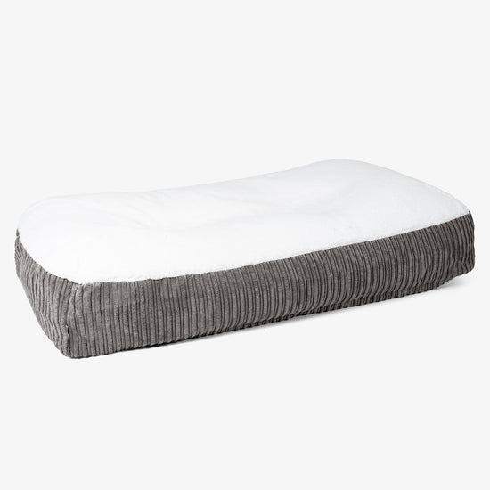Lettino per Cani Sloucher XL - Sherpa & Velluto a Coste Grafite 01