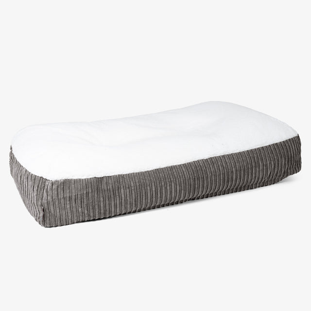 Lettino per Cani Sloucher XL - Sherpa & Velluto a Coste Grafite 01