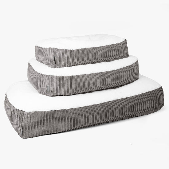 Lettino per Cani Sloucher XL - Sherpa & Velluto a Coste Grafite 02