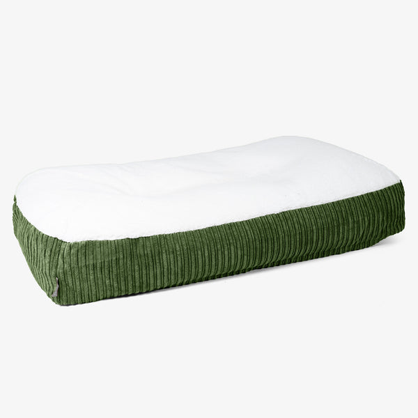 Lettino per Cani Sloucher XL - Sherpa & Velluto a Coste Verde Foresta 01