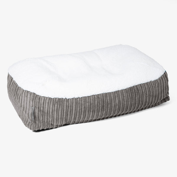 Lettino per Cani Sloucher Medio - Sherpa & Velluto a Coste Grafite 01