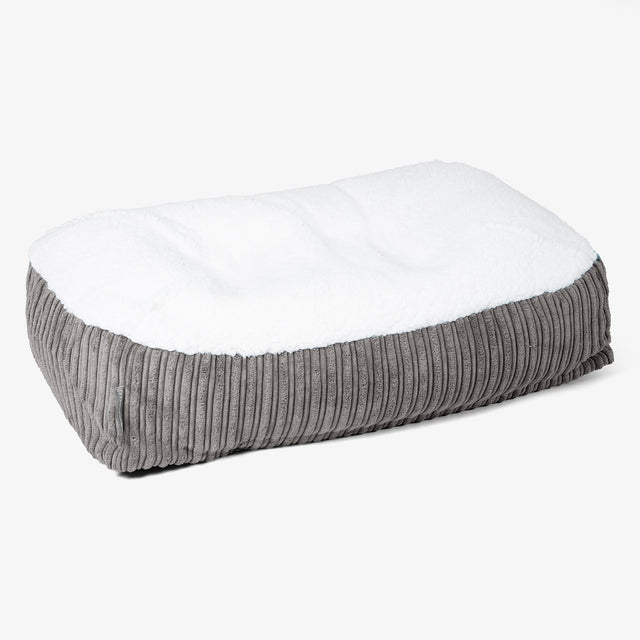 Lettino per Cani Sloucher Medio - Sherpa & Velluto a Coste Grafite 01