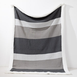 Coperta / Plaid - Lavorato a Maglia Blocco di Colore Grigio