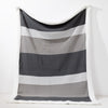 Coperta / Plaid - Lavorato a Maglia Blocco di Colore Grigio 01