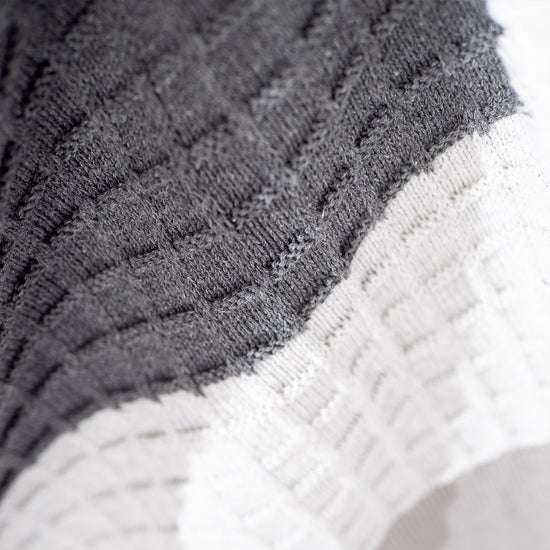 Coperta / Plaid - Lavorato a Maglia Blocco di Colore Grigio 04