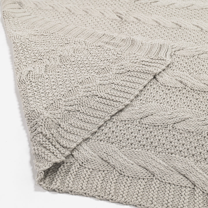 Coperta / Plaid - Lavorato a Maglia Cable Panna 02