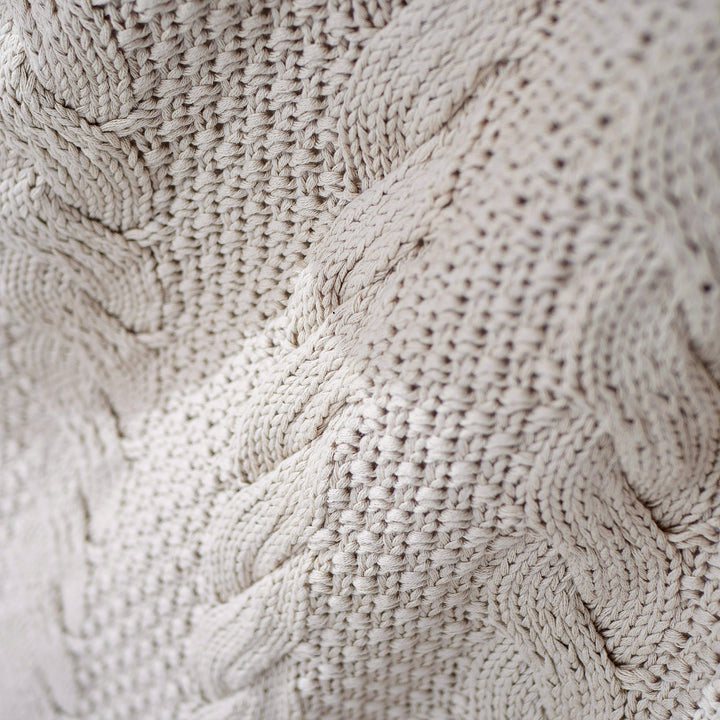 Coperta / Plaid - Lavorato a Maglia Cable Panna 04