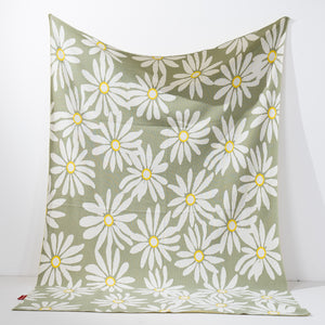 Coperta / Plaid - Lavorato a Maglia Floreale Menta