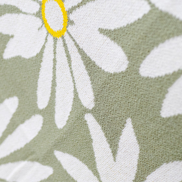 Coperta / Plaid - Lavorato a Maglia Floreale Menta Fabric Close-up Image