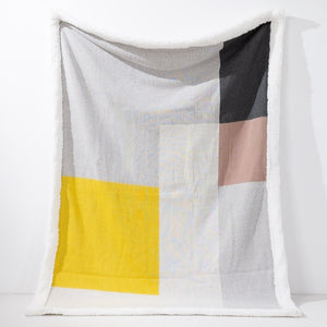 Coperta / Plaid - Lavorato a Maglia Geometrico a Blocchi Grigio