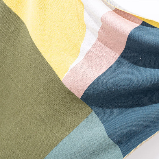 Coperta / Plaid - Lavorato a Maglia Geometrico a Blocchi Verde 02