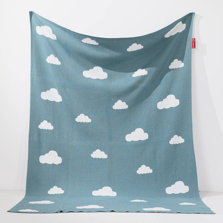 Coperta / Plaid - Lavorato a Maglia Nuvola Blu 01