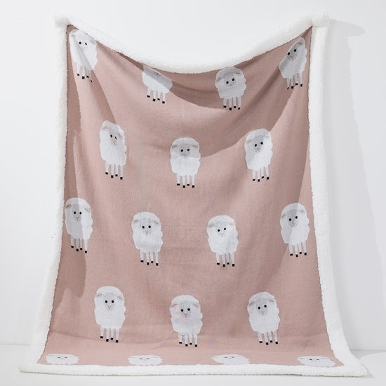 Coperta / Plaid - Lavorato a Maglia Pecora Rosa 01