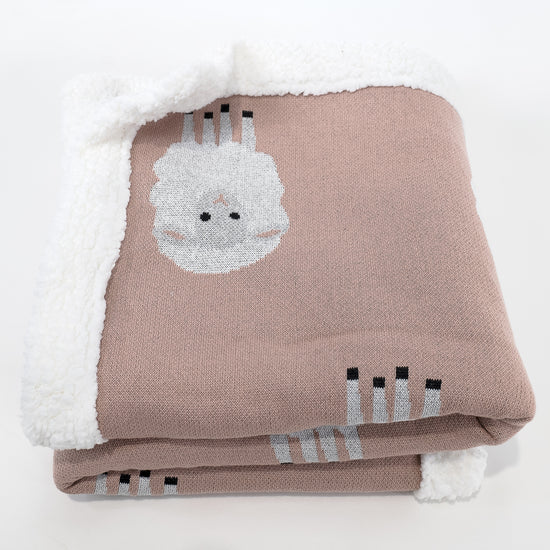 Coperta / Plaid - Lavorato a Maglia Pecora Rosa 03