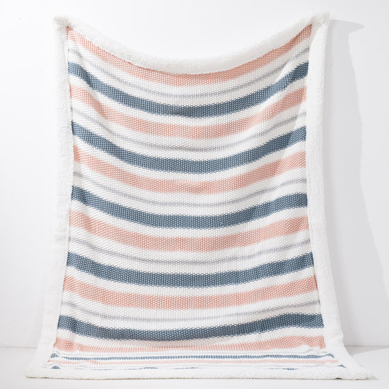 Coperta / Plaid - Lavorato a Maglia Striscia Pastello 01