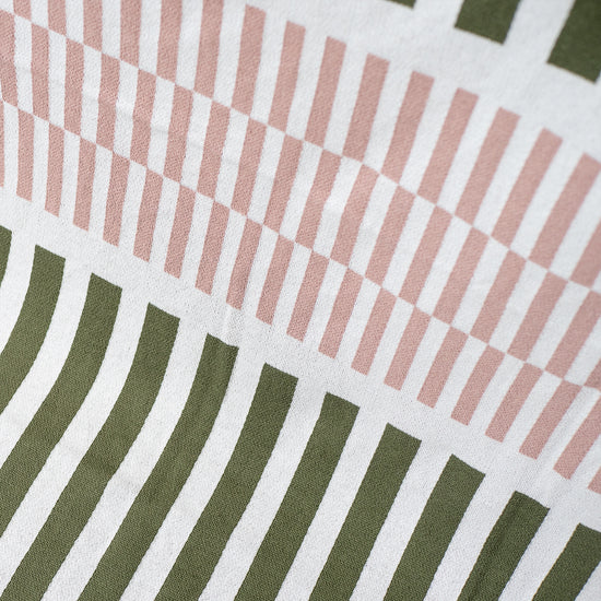 Coperta / Plaid - Lavorato a Maglia Striscia Verde 02