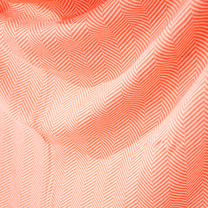 Coperta / Plaid - Lavorato a Maglia Tessuto a Spina di Pesce Corallo 02
