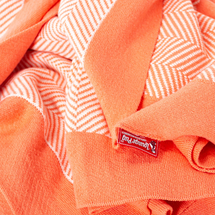 Coperta / Plaid - Lavorato a Maglia Tessuto a Spina di Pesce Corallo 05