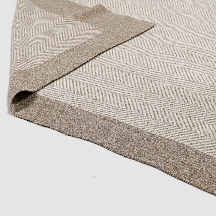 Coperta / Plaid - Lavorato a Maglia Tessuto a Spina di Pesce Pietra 03